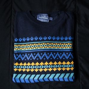 Topman Sweater - Patterned Blue